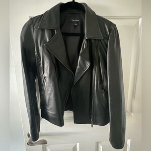 Halogen Women's Sleek Black Leather Jacket